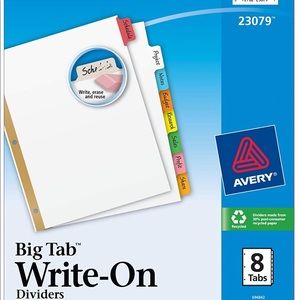 White Tab Folder Dividers 32 Count